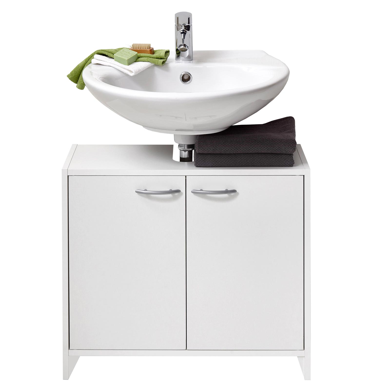 Waschbeckenunterschrank - weiß - 64 cm breit