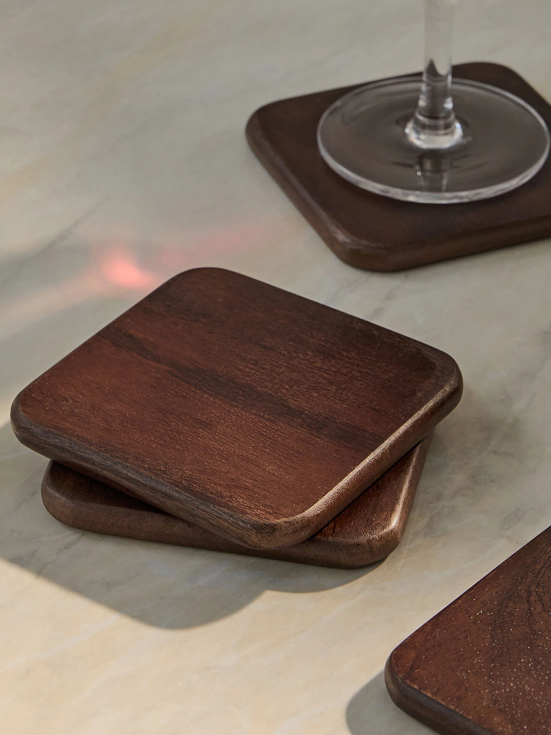 Set of 4 Bronx Wooden Coasters
