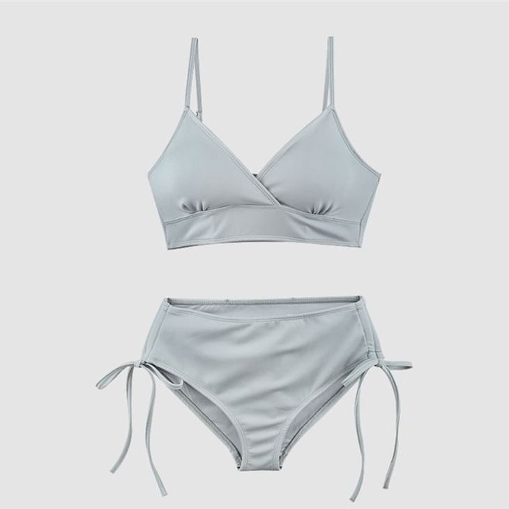 Sabbia - Set: Effen bikinitop + broekje met trekkoord