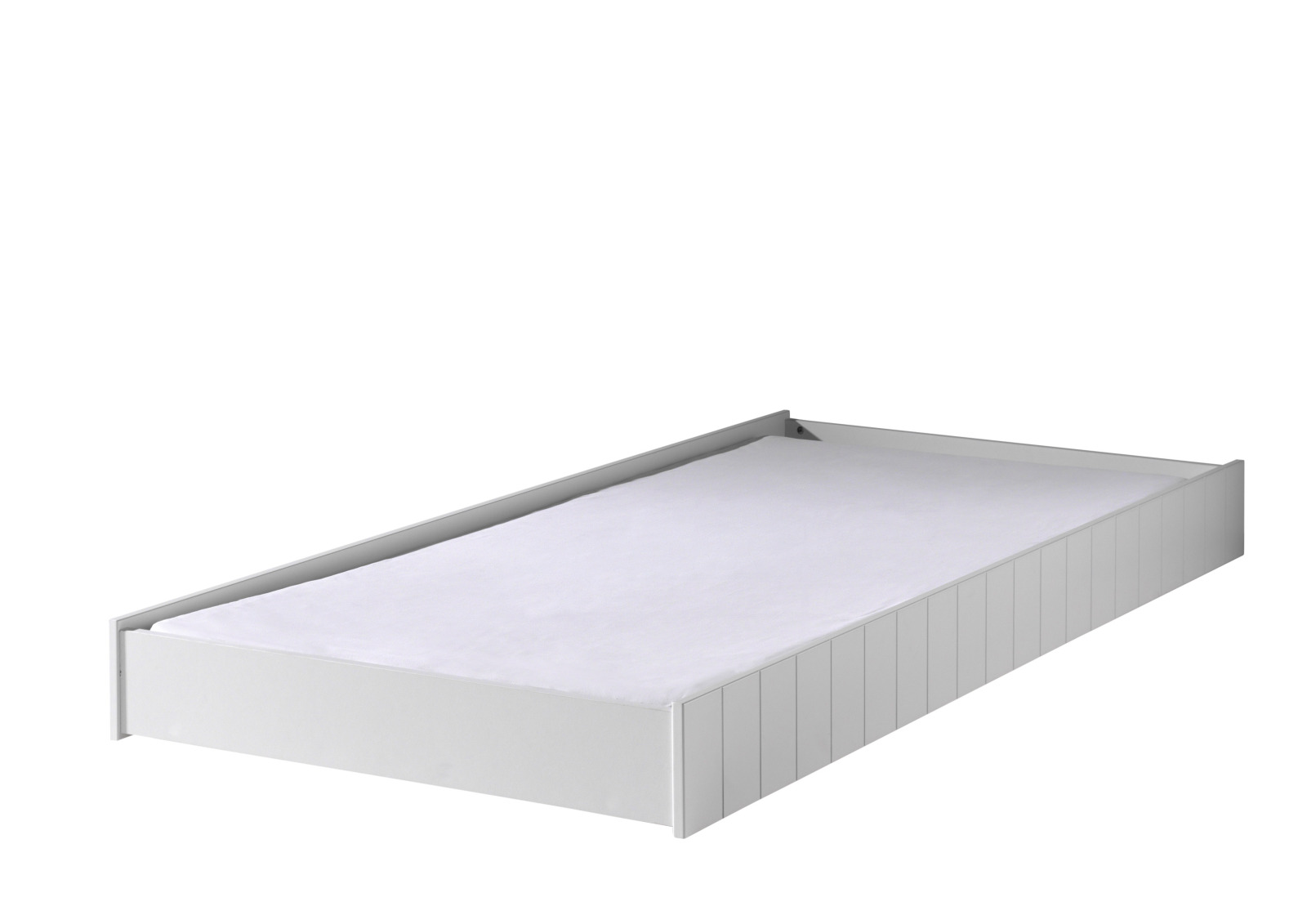Bettschublade ROBIN für Einzelbett - weiß - auf Rollen