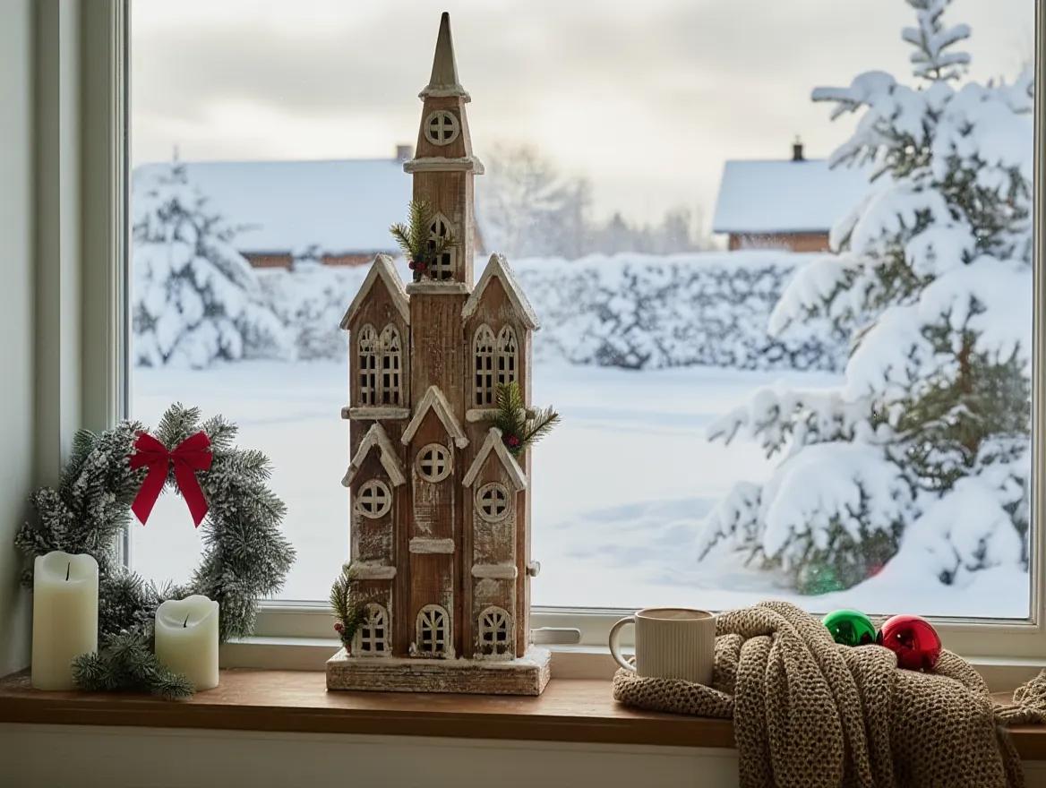 Kerstdecoratie LED NILAKA Huis 85 cm Lichtbruin