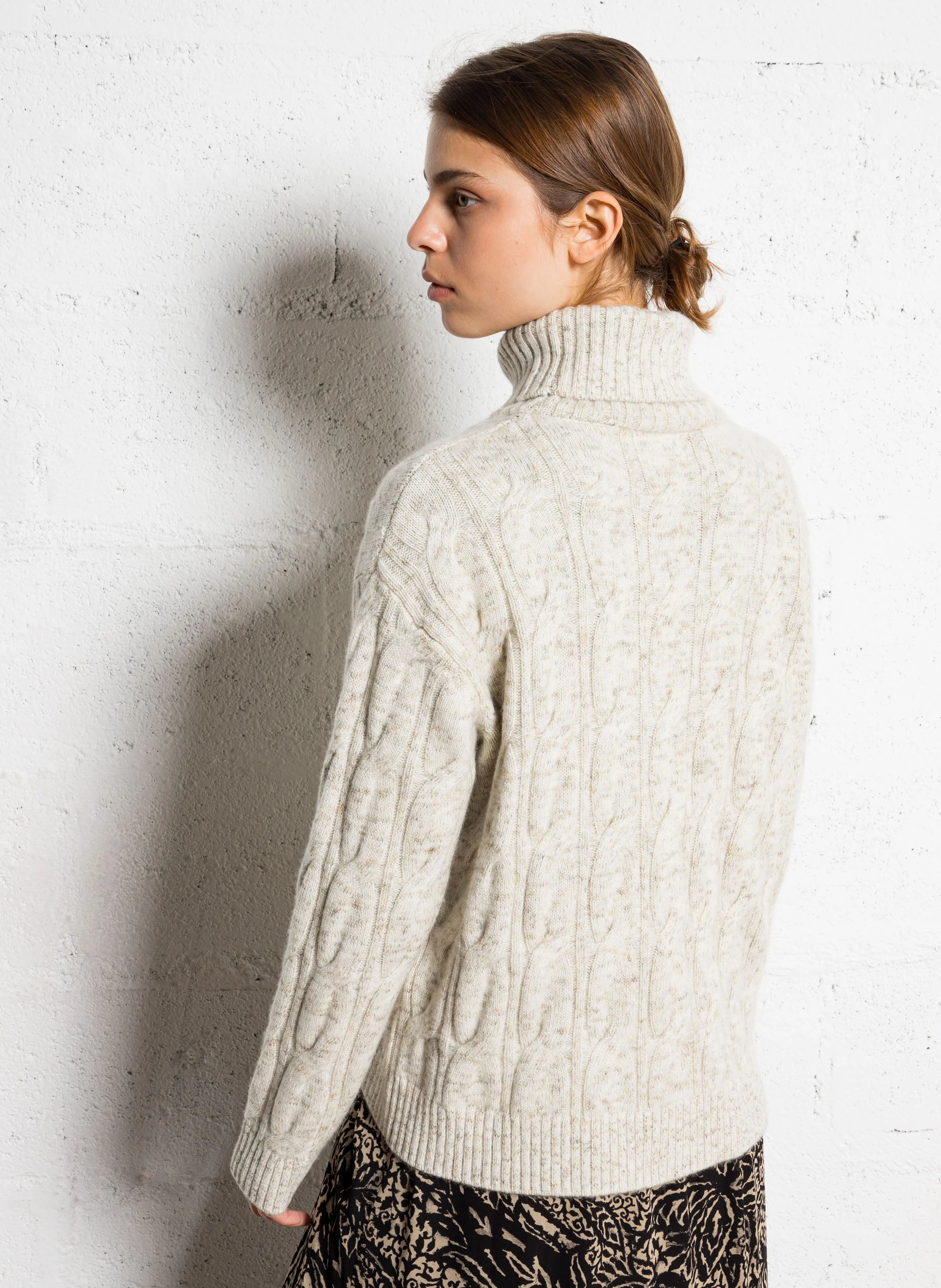 CELYA - Pull col roulé en cachemire| Blanc