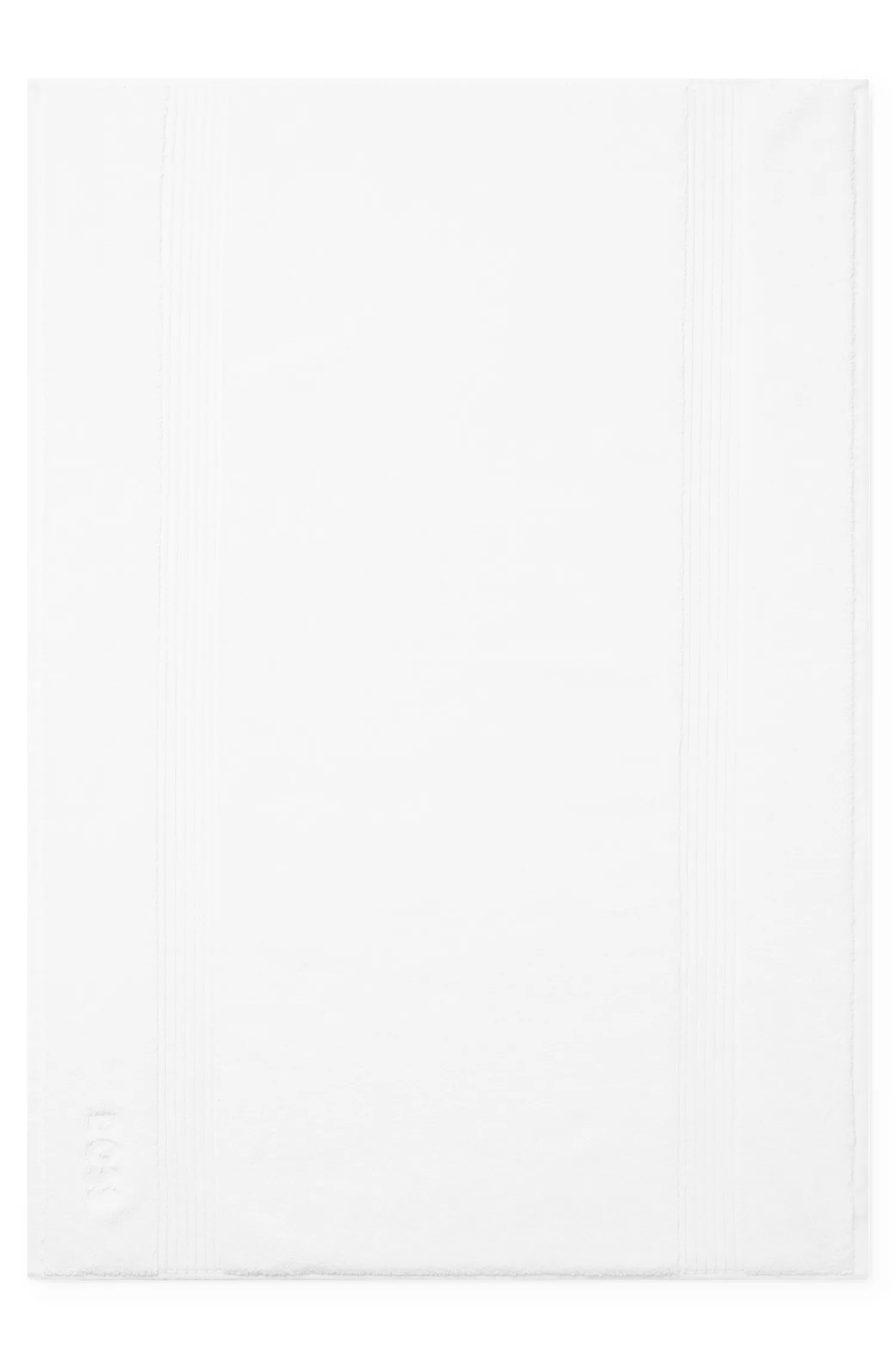 Tapete de banho BOSS em algodão Aegean preto e branco com logotipo tonal.