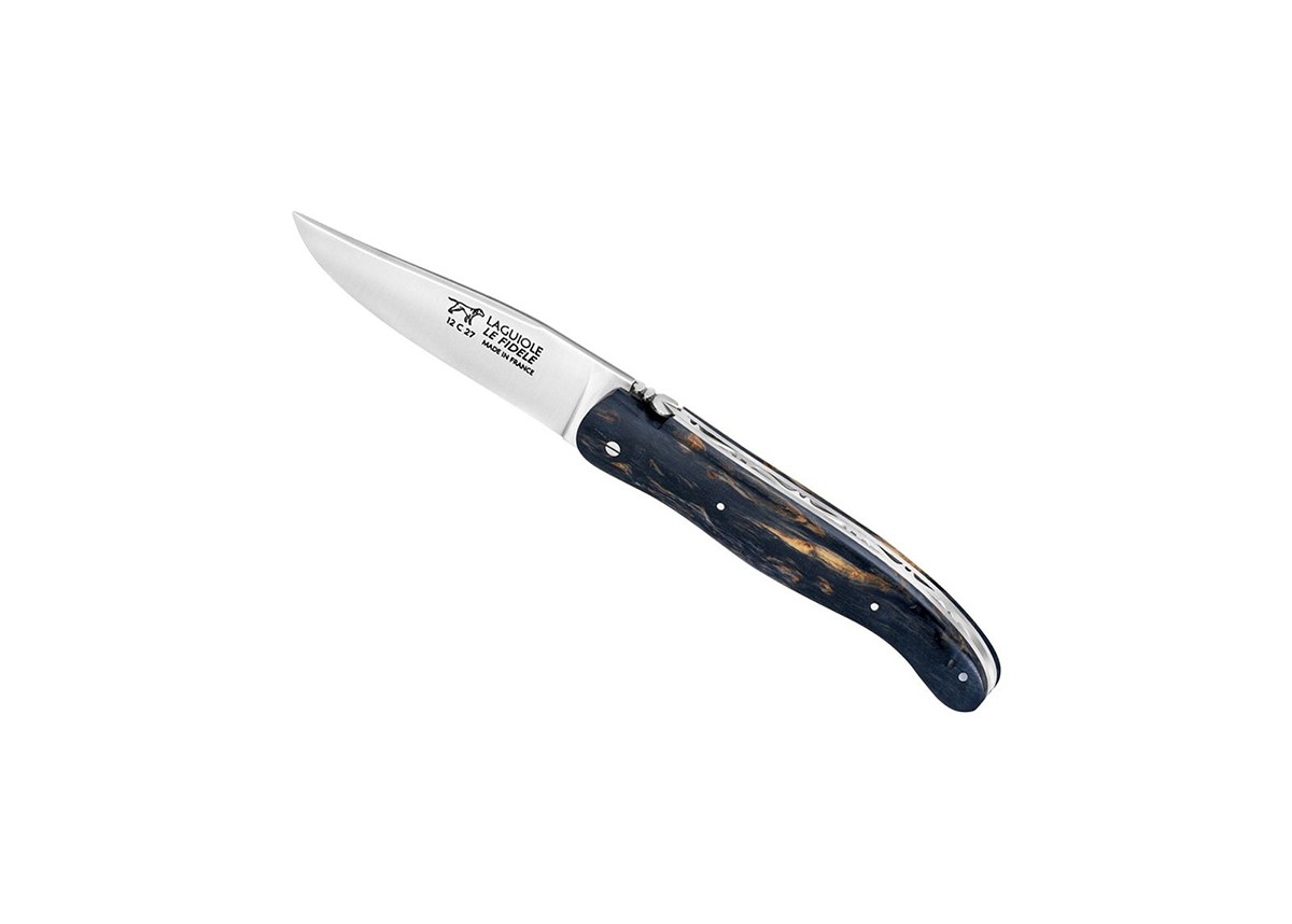 Couteau Laguiole de chasse avec un manche en Bois de bouleau teinté noir