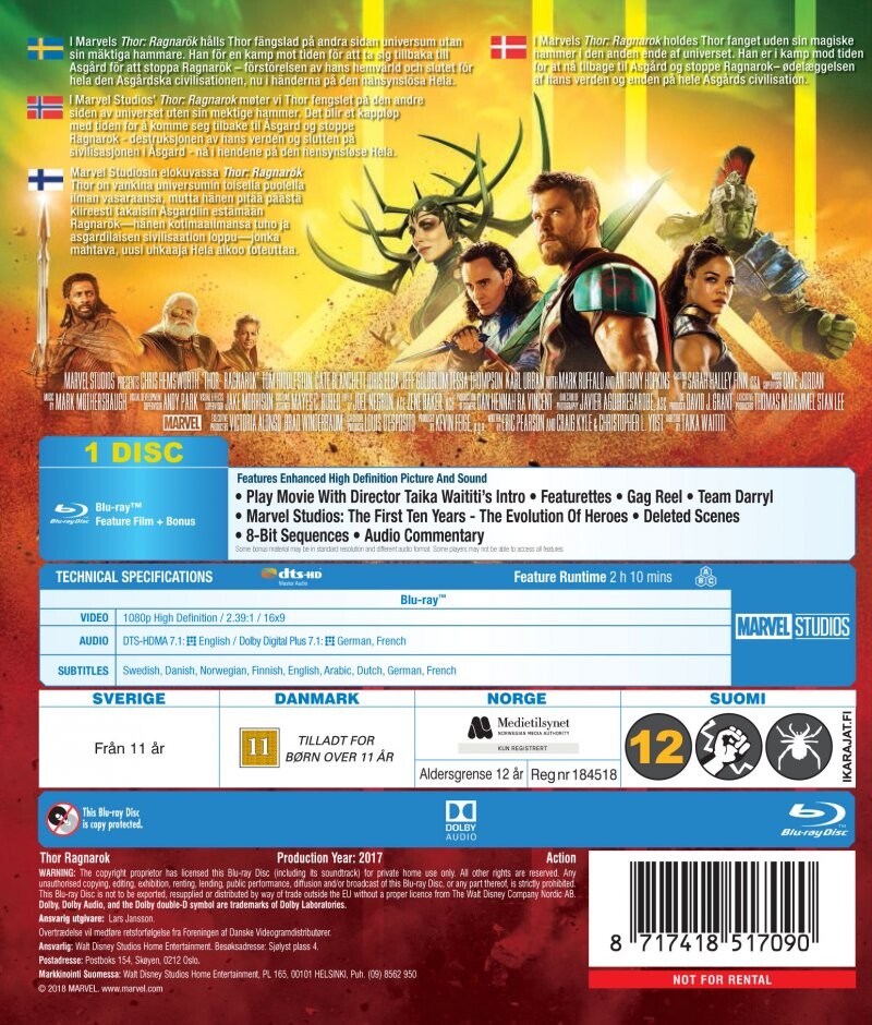 Thor 3 - Ragnarok - Blu-Ray