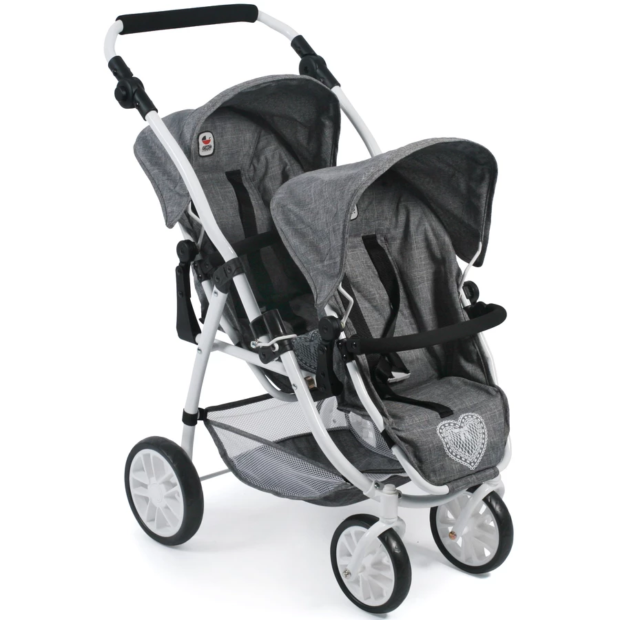 BAYER CHIC 2000 Tandem-Buggy VARIO für Puppen, Jeans grey