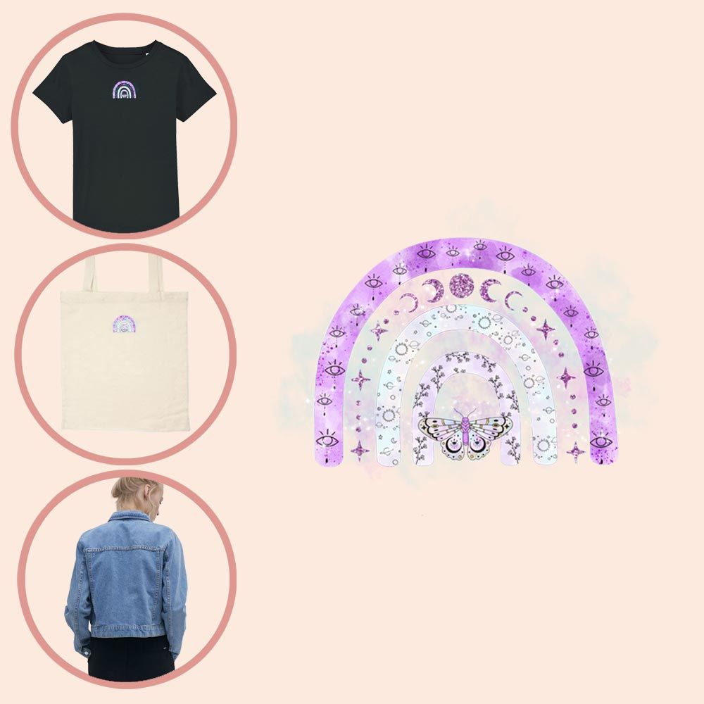 Kleding transfer Purple Rainbow