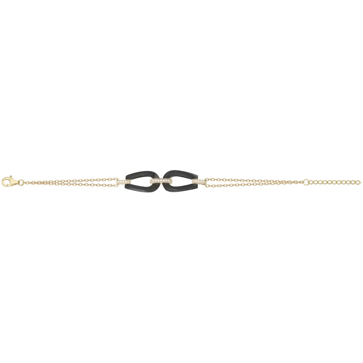 Bracelet en Plaqué Or avec oxyde de zirconium blanc