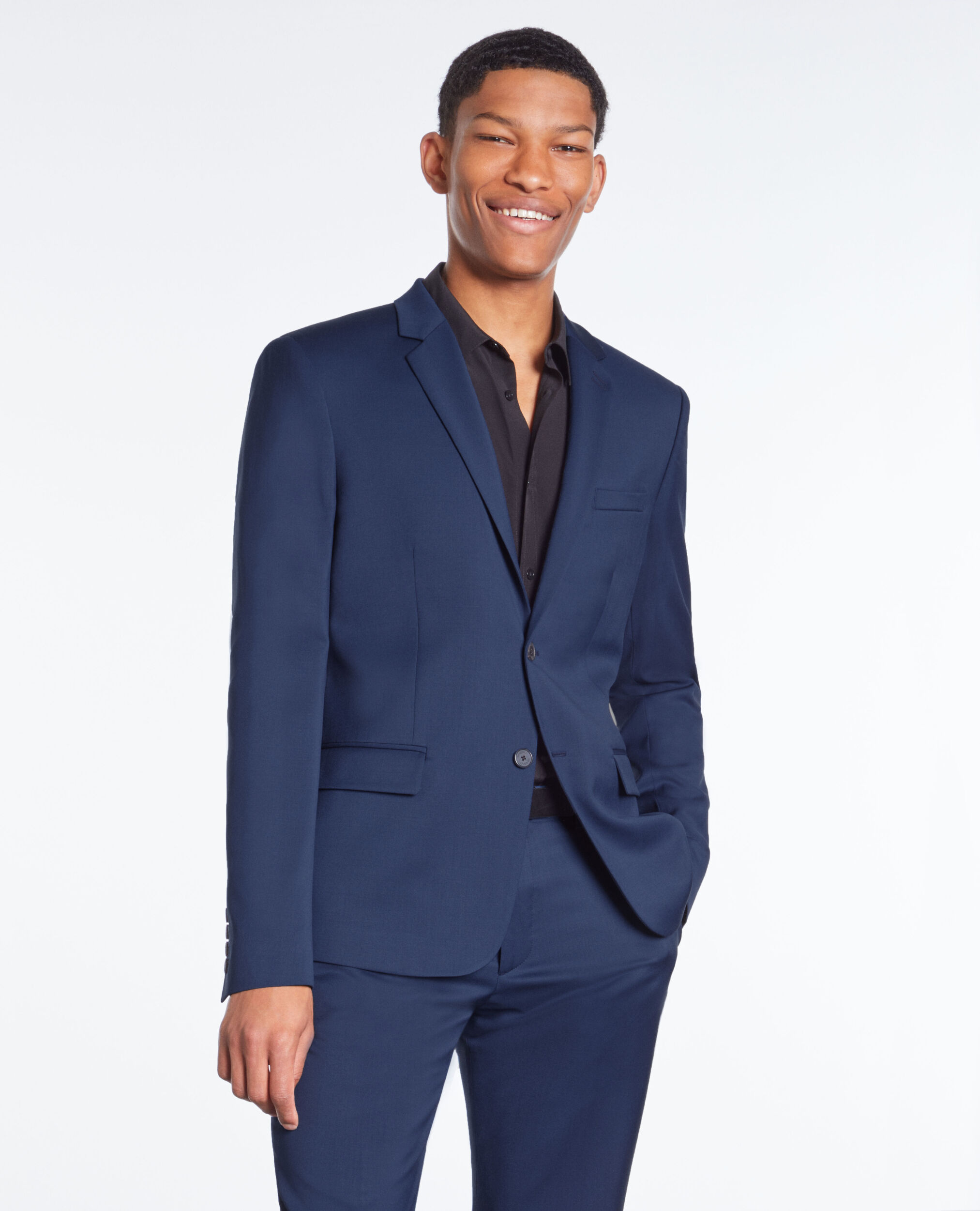 Veste de costume bleue en laine