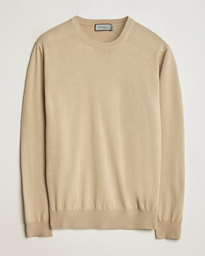 Canali Cotton Crew Neck Pullover Dark Green