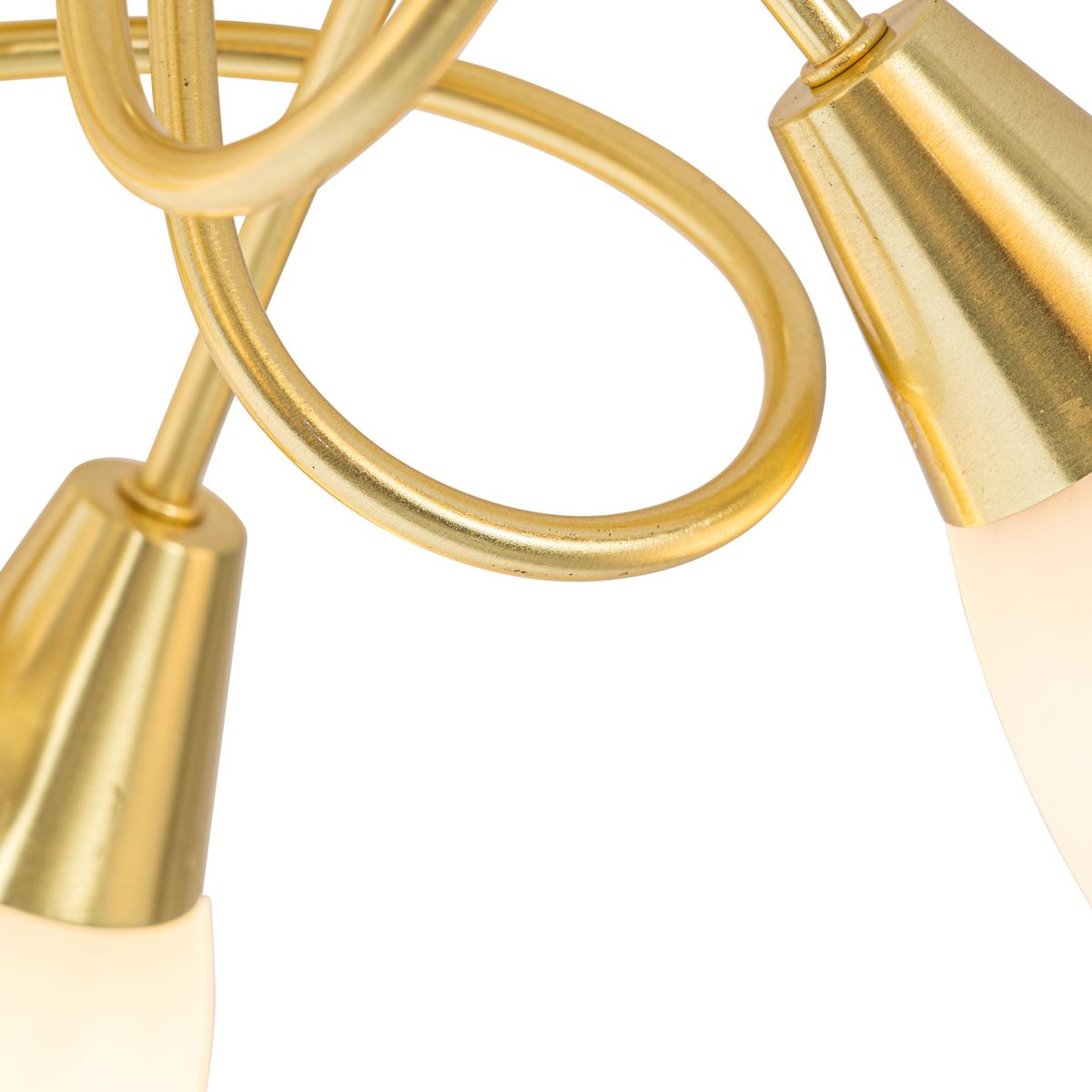 Klassieke plafondlamp goud met opaal glas 5-lichts - Inez
