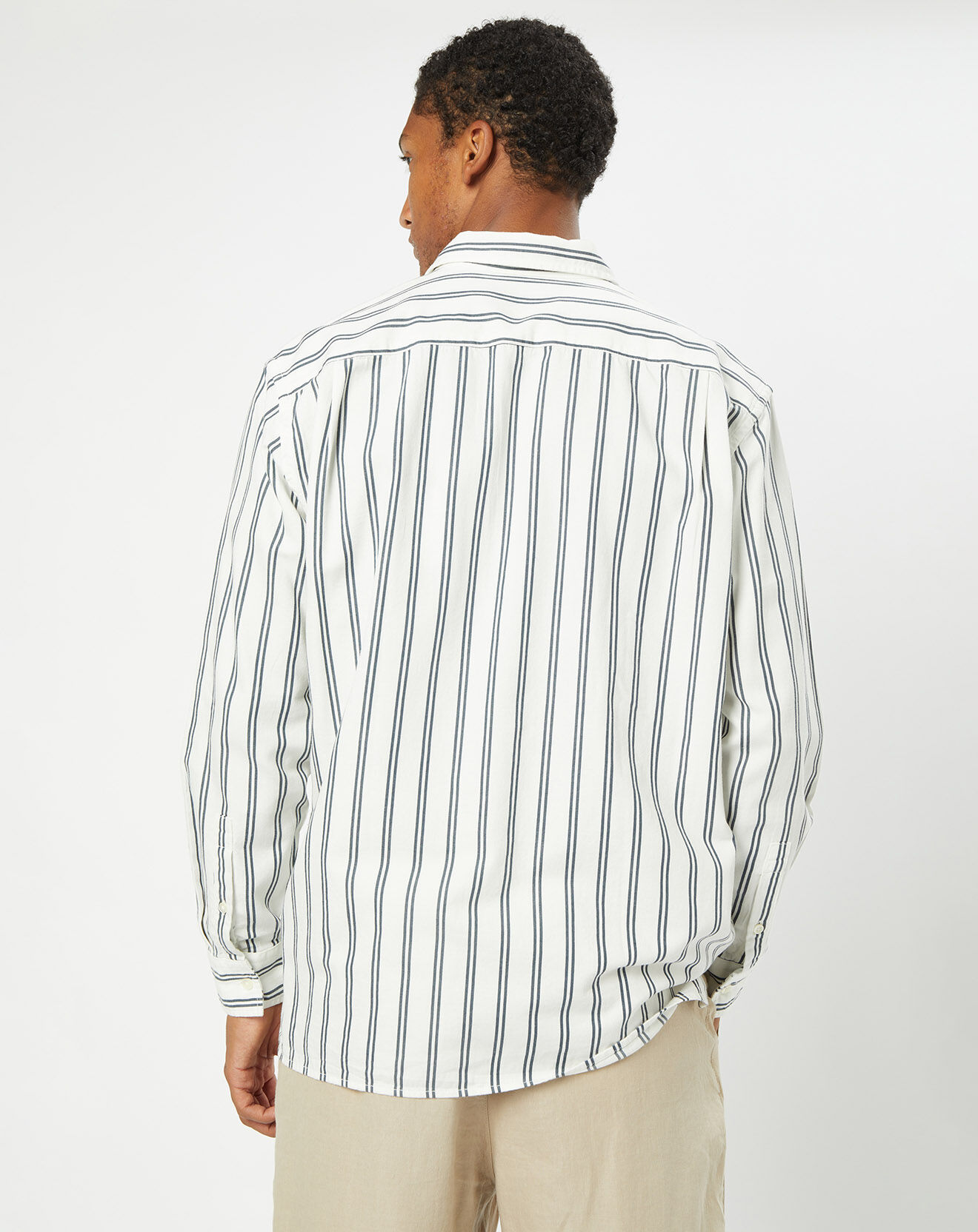 Marc O'Polo Chemise manches longues Rayée Poche blanc/noir