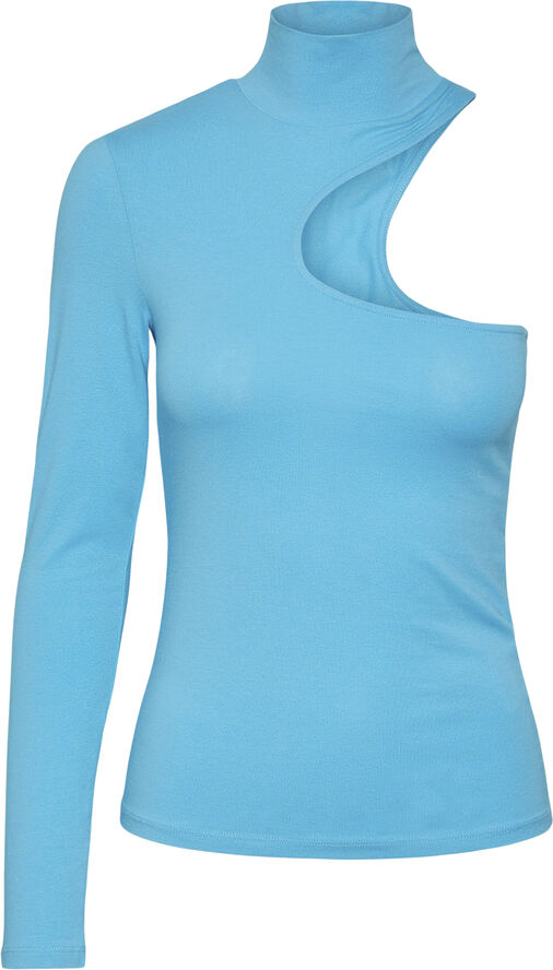Pieces PCHEIRA LS ONESHOULDER TOP KAC Blue atoll