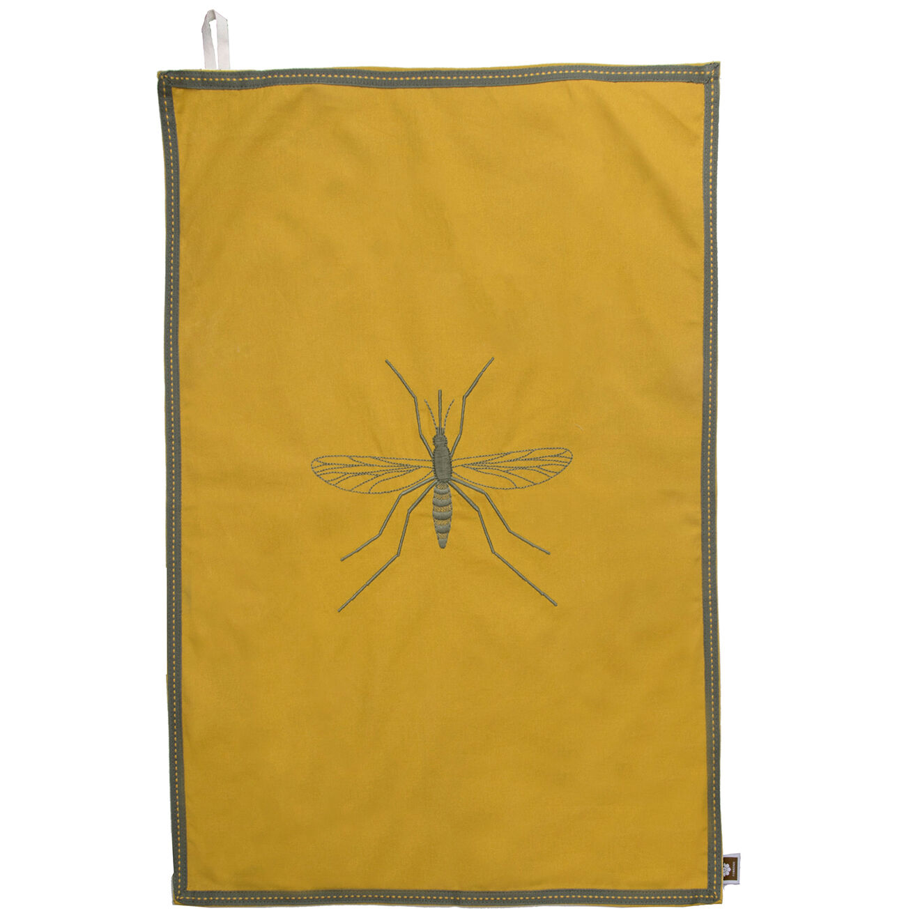 Febronie 2 Torchons en Coton Mosquito jaune/kaki - 50x75 cm
