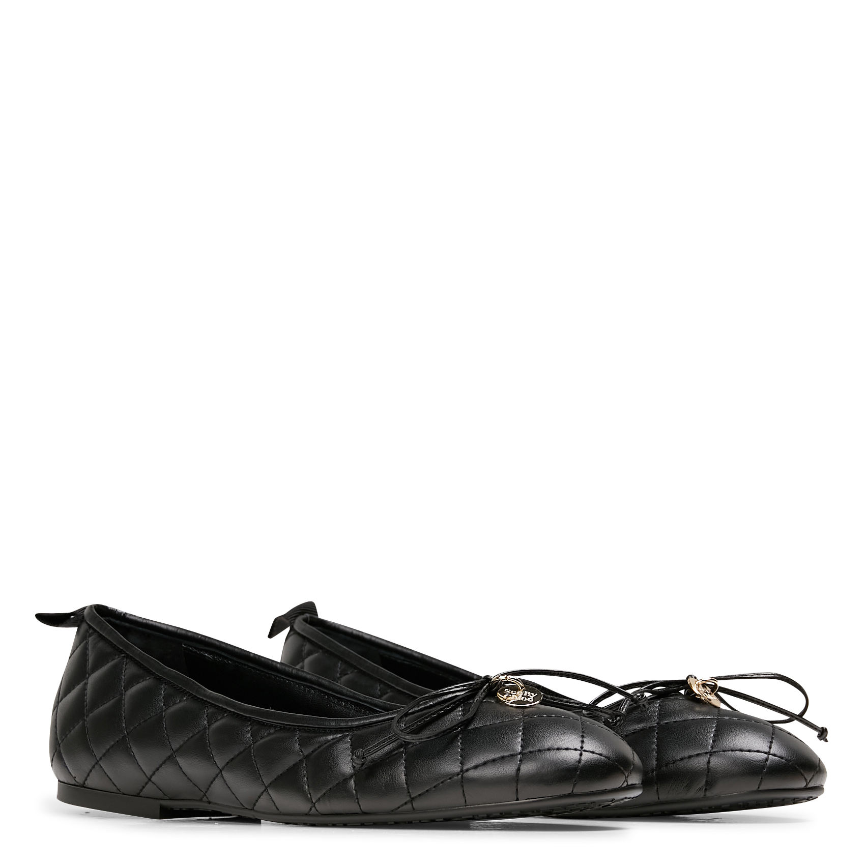 JODIE - Ballerines matelassées aspect cuir| Noir