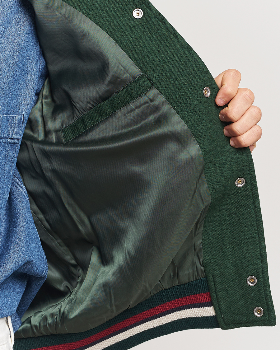GANT Wool Varisty Jacket Tartan Green