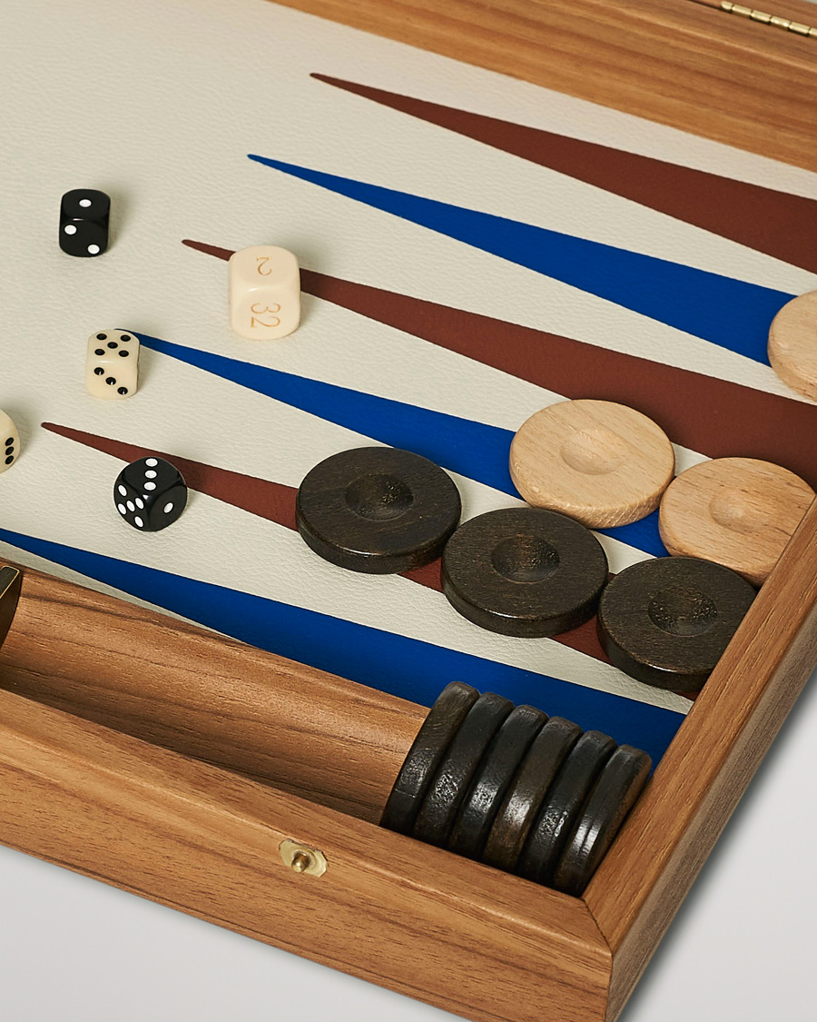 Manopoulos Wooden Leatherette Backgammon Set Beige