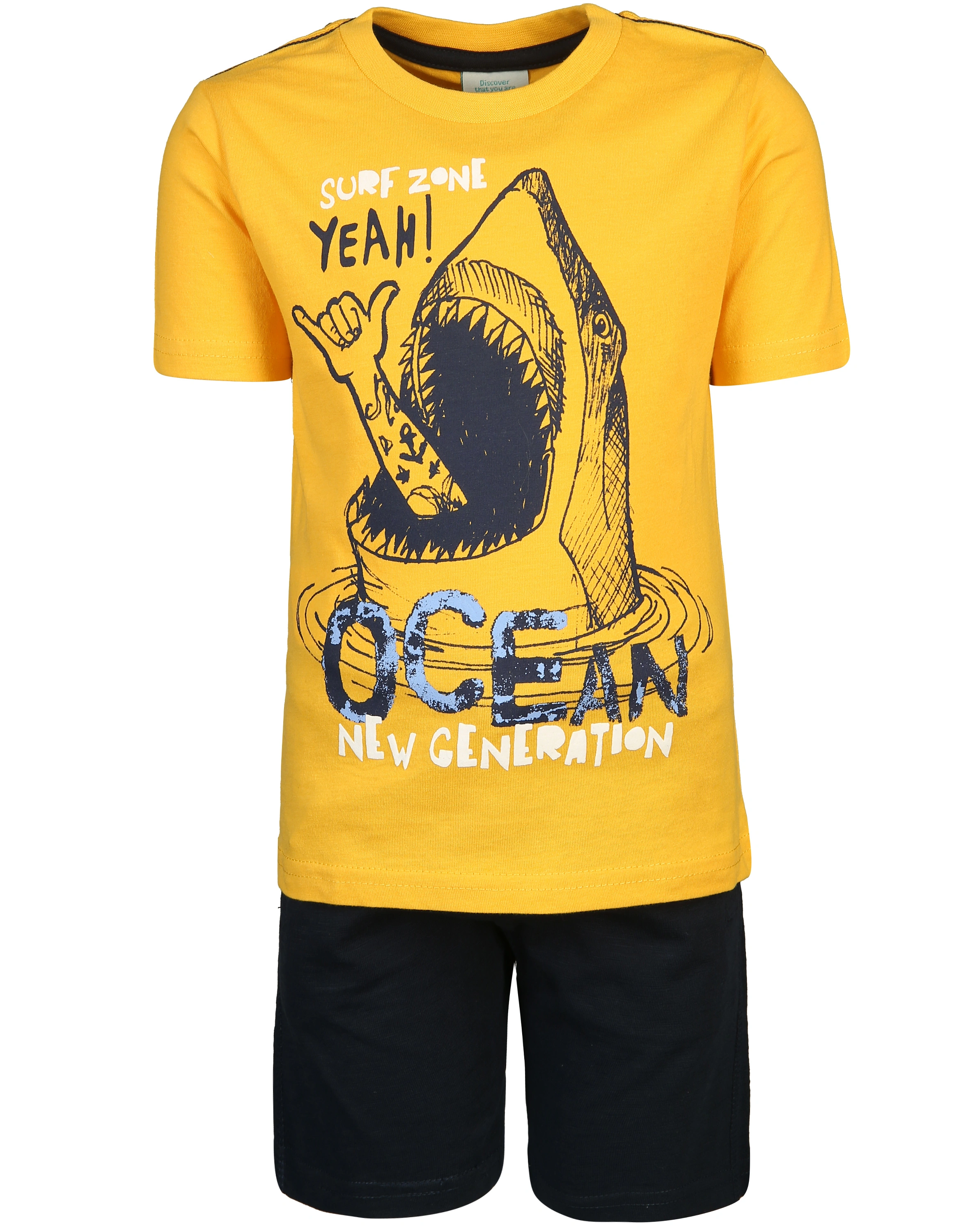 T-Shirt OCEAN mit Shorts in gelb/marine