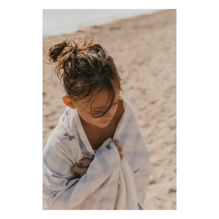 garbo&friends Serviette de bain Gingham Sorrel | Bleu ciel