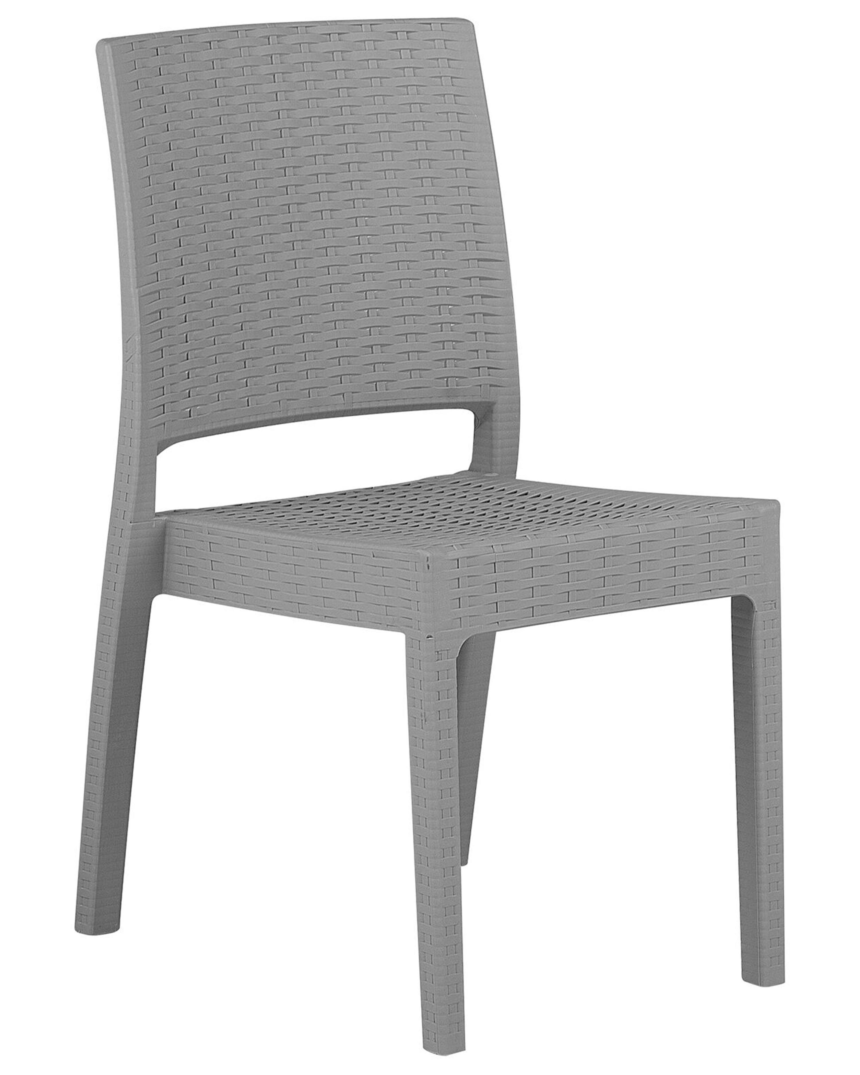 Set van 4 tuinstoelen FOSSANO Synthetisch materiaal Lichtgrijs