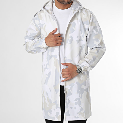 Coupe-Vent Long Blanc Beige Camouflage