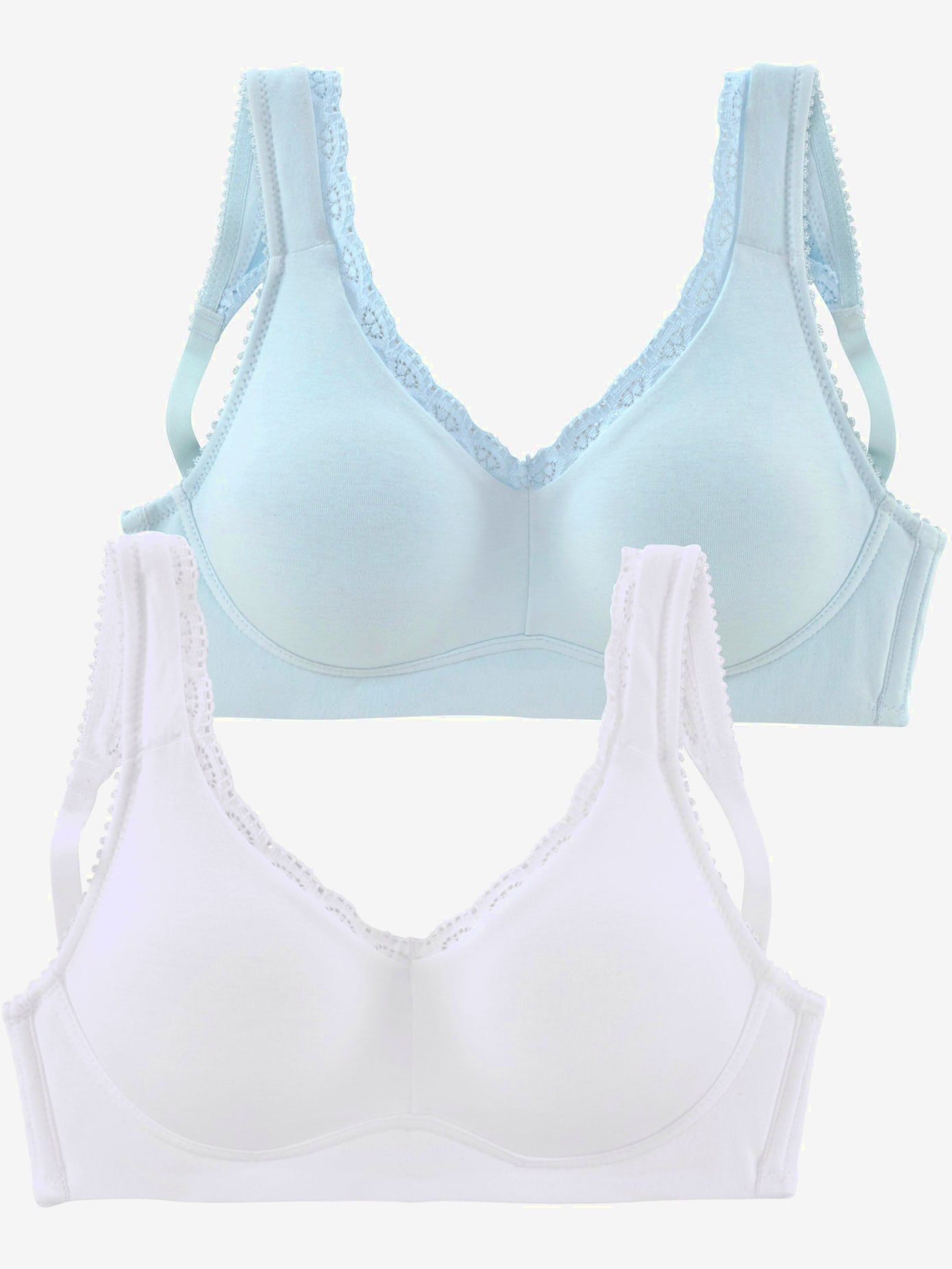 Soutien-gorge doux soutien-gorge basique sans armatures. bord dentelle délicat sur le décolleté