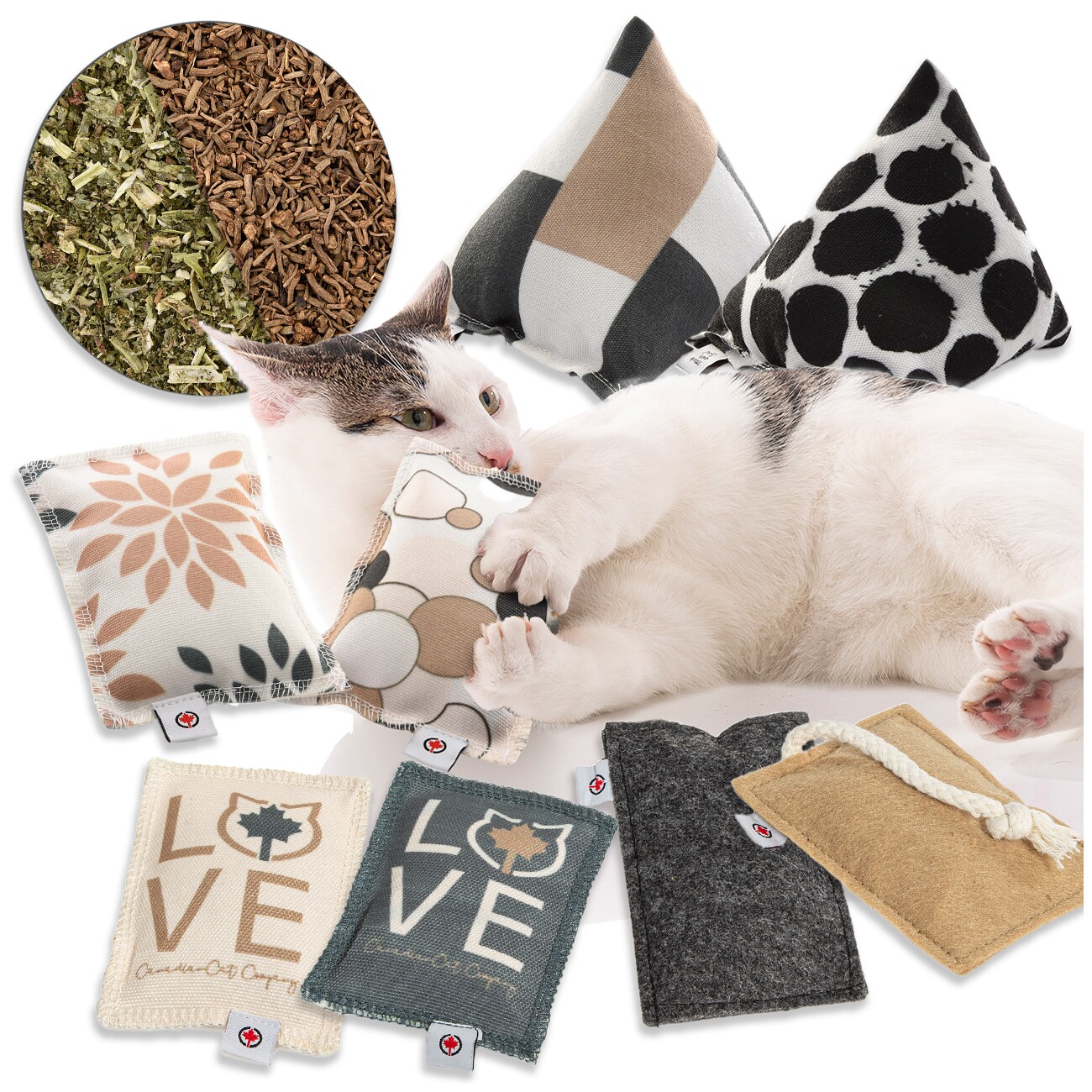 Canadian Cat Company 8er Catnip Schmusekissen Pyramiden