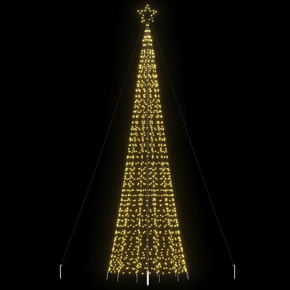 vidaXL - LED-kerstboom met spikes 1534 LEDs 166,5x500 cm - Warmwit - Koper