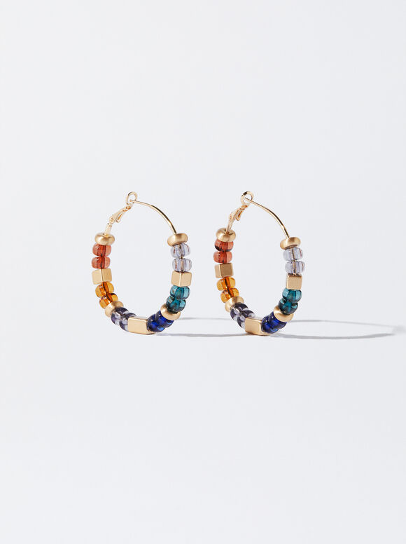 Pendientes Ouro Com Resina - Multicor