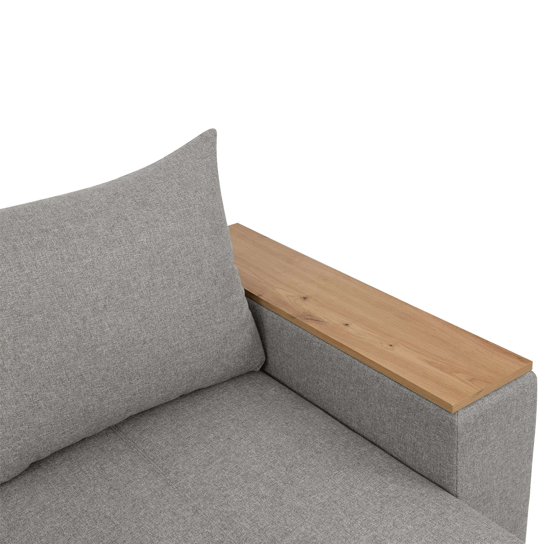 Ecksofa - grey - Liegefunktion und Staukasten