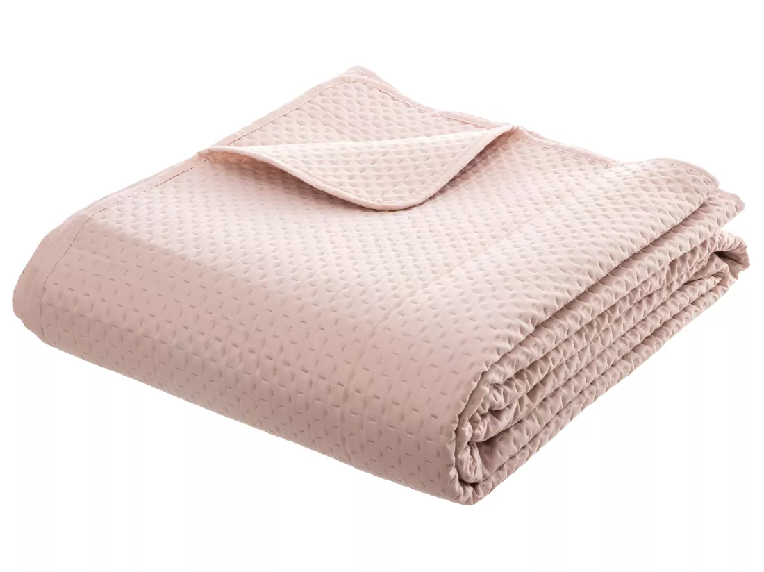 Dessus de lit Rose 240 x 260 cm avec 2 Taies