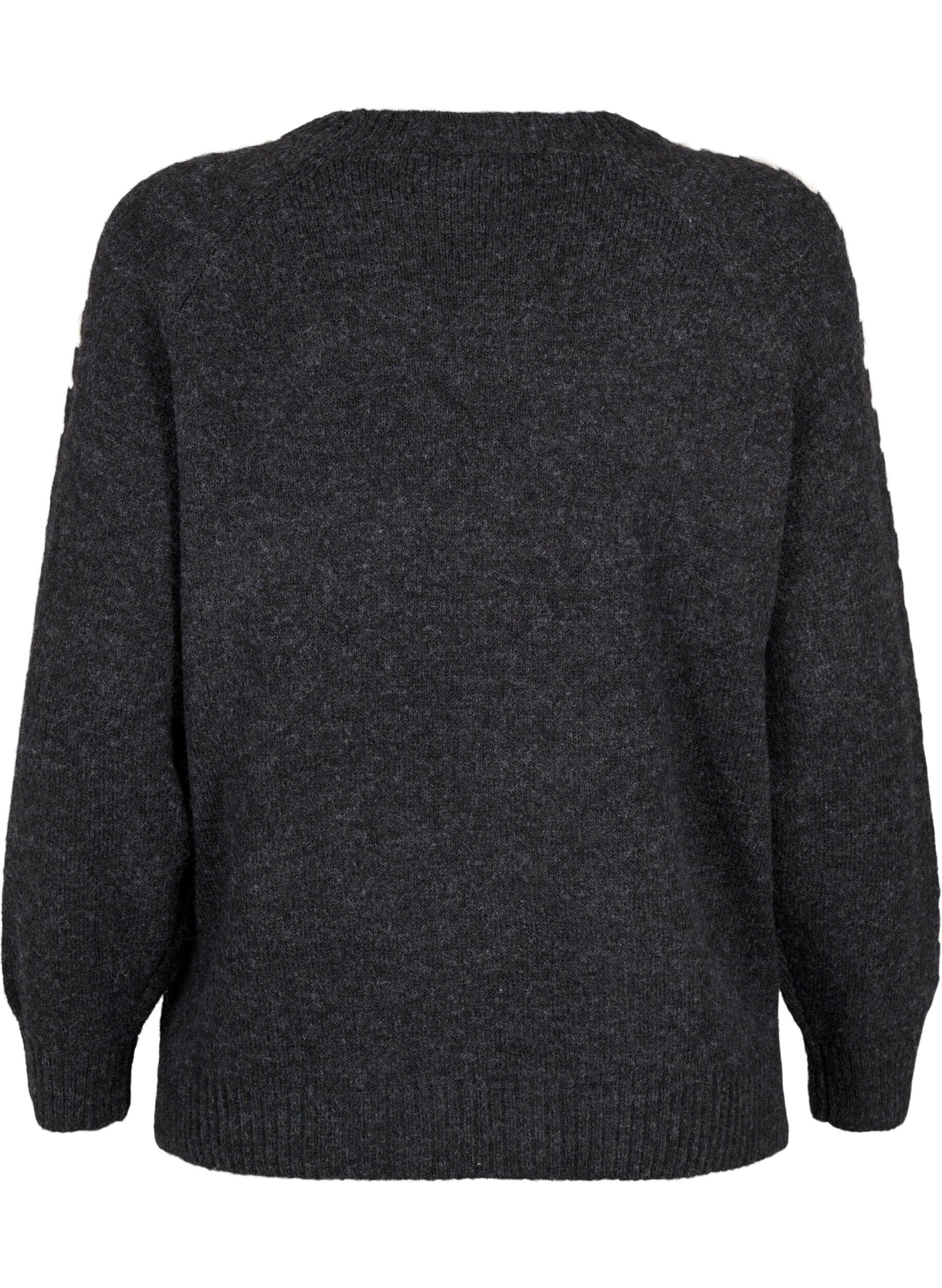 Strikbluse med stikninger
