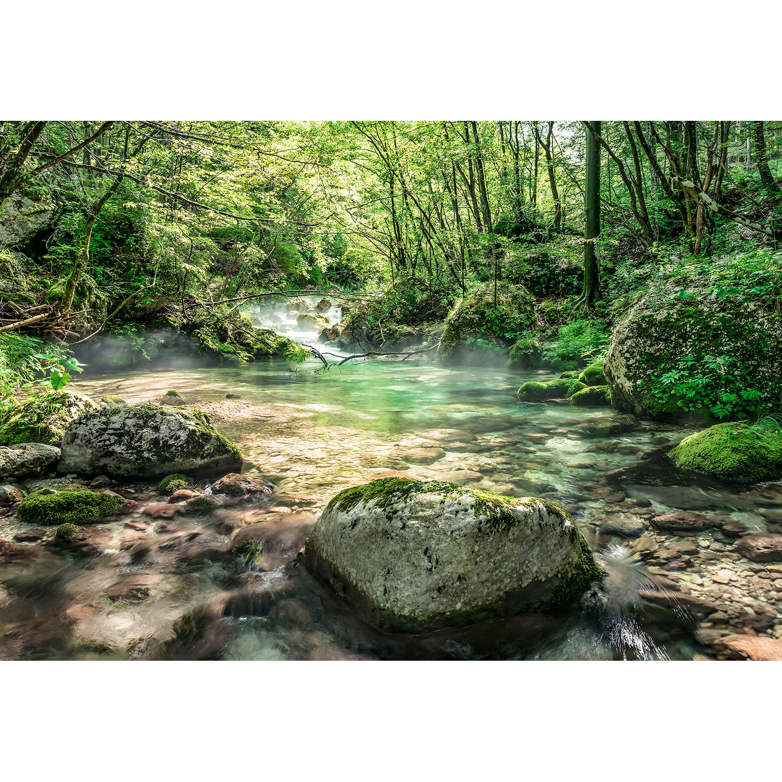 Papier-Fototapete RIVERBED - bunt - 368x254 cm