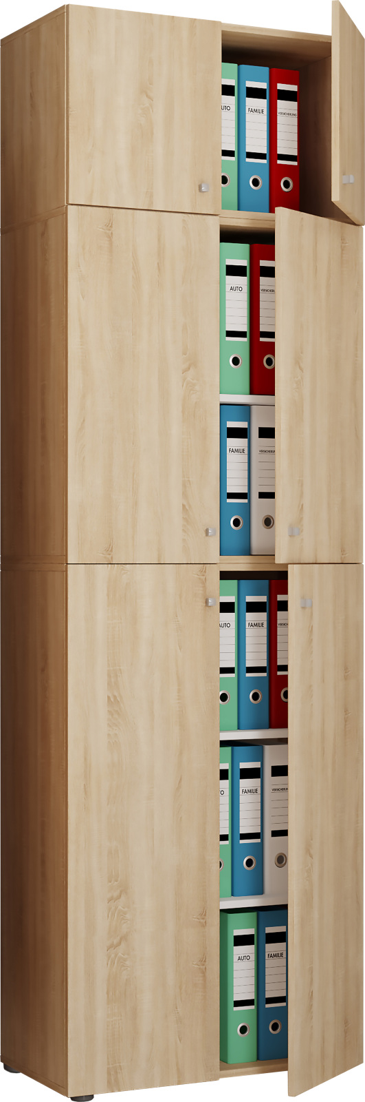 Büroschrank LONA XXL - Sonoma Eiche - mit Drehtüren und Aufsatz - 223 cm hoch