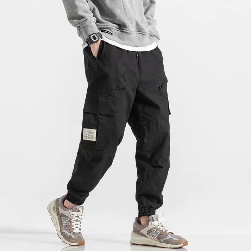 Nikoflin - Mid Rise Label Applique Cargo Baggy Broek