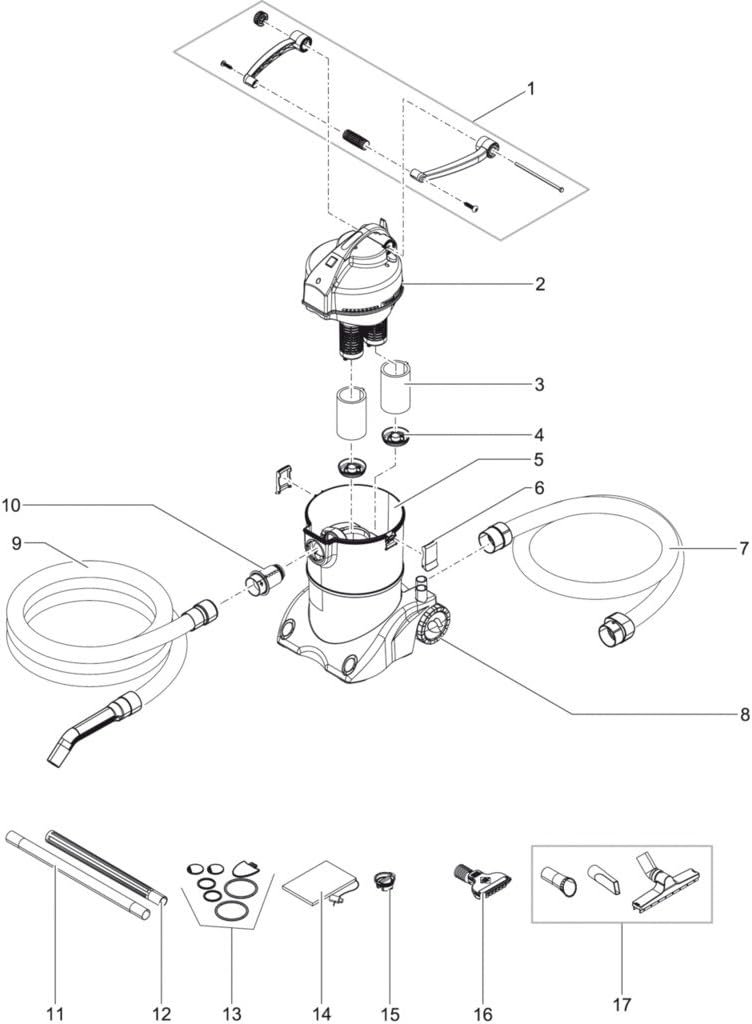 Oase 37102 PondoVac 3, 1600 W, 4000 l/h - Teichschlammsauger, Poolsauger für schnelle Bodenreinigung, Wasseraufbereitung, für Teiche aller Art und Haushalt