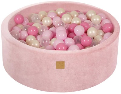 Meowbaby Rundt Ballbasseng Fløyel 30x90, Lyserosa