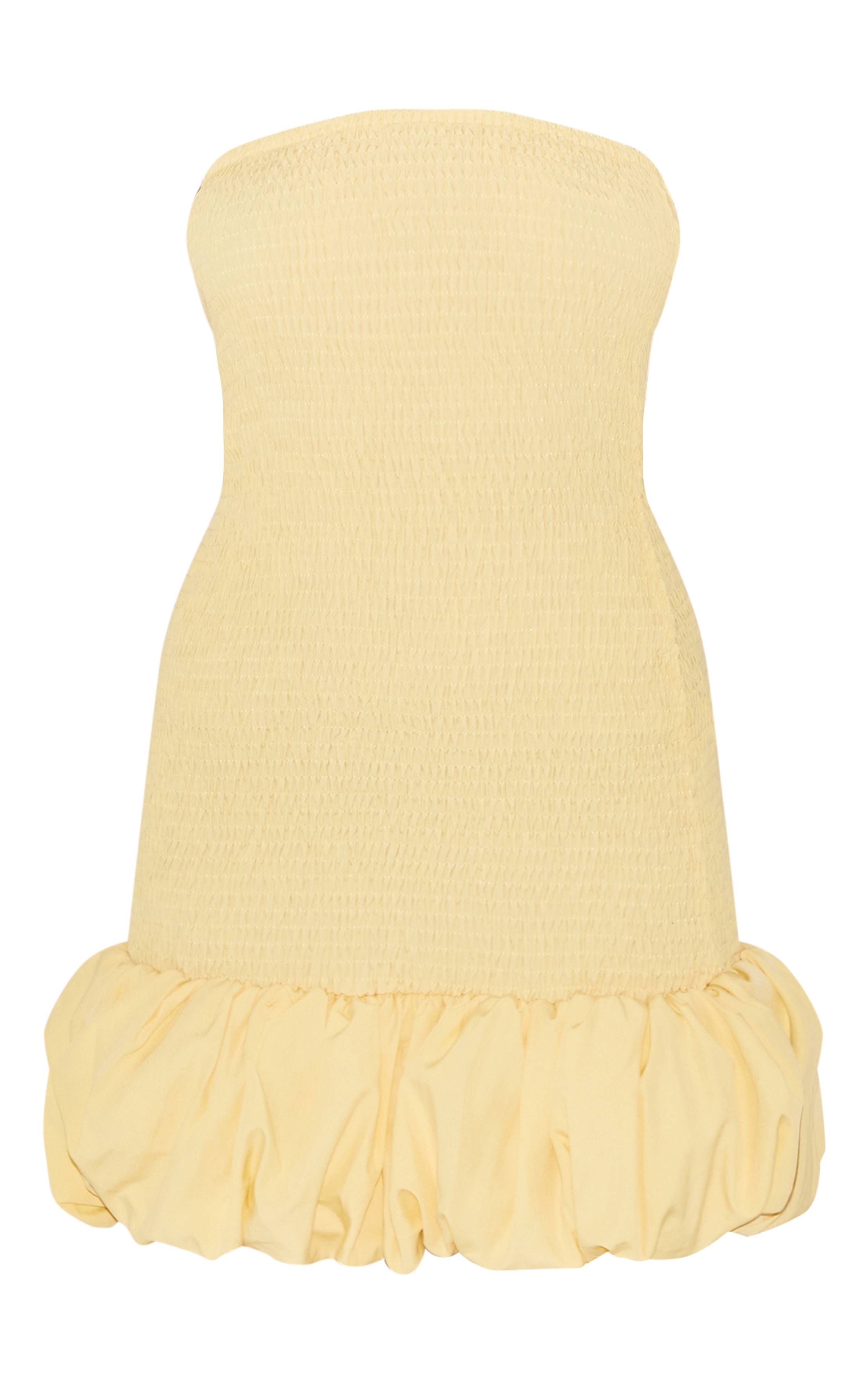 Citron Robe Moulante Bandeau Froncée