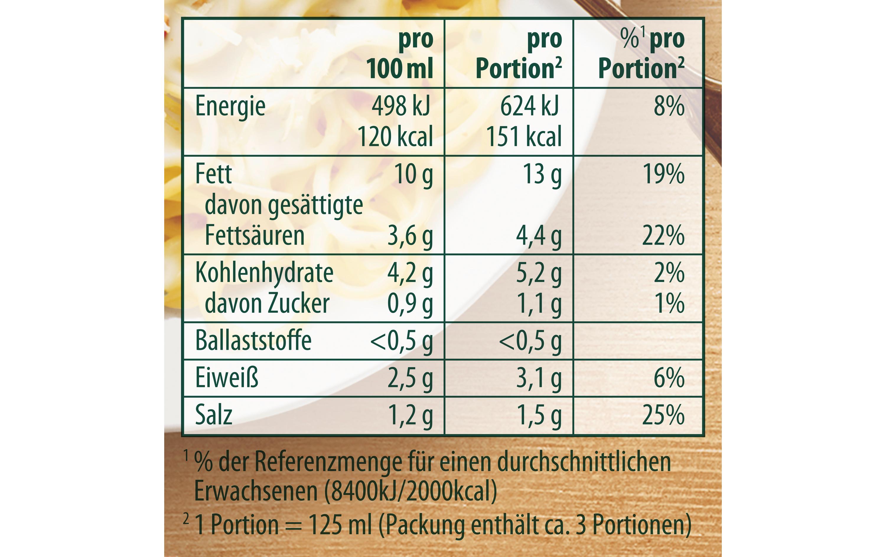 Sauce Speciale al Gusto Carbonara 370 gServierfertige Pastasauce