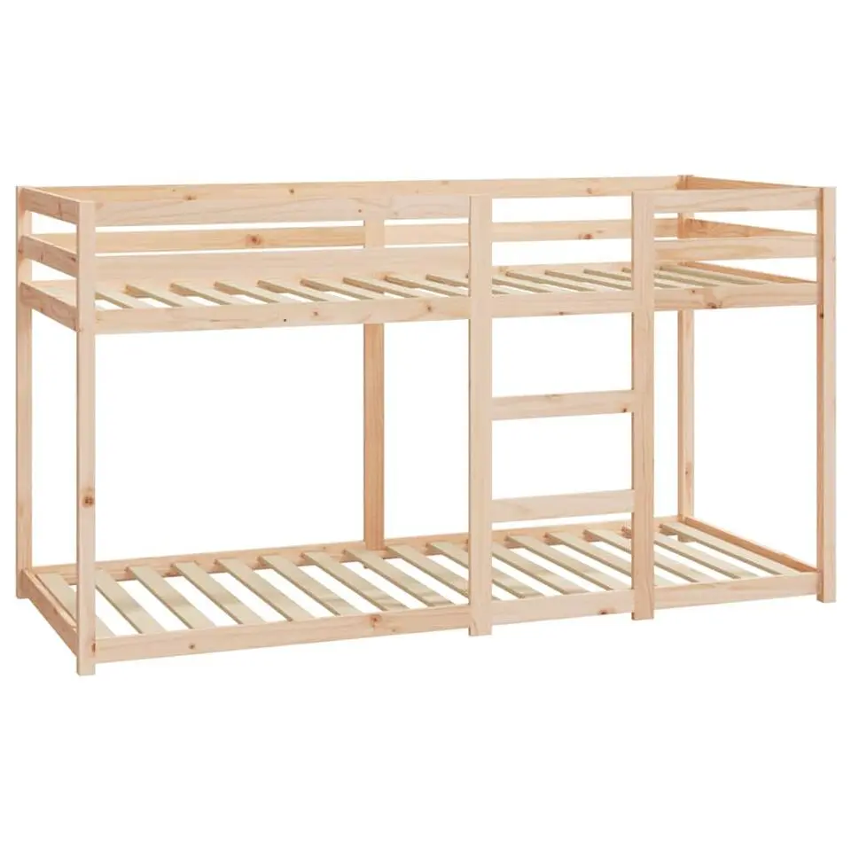 vidaXL - Stapelbed met zijladder - Naturel - Massief grenenhout - 80x200 cm