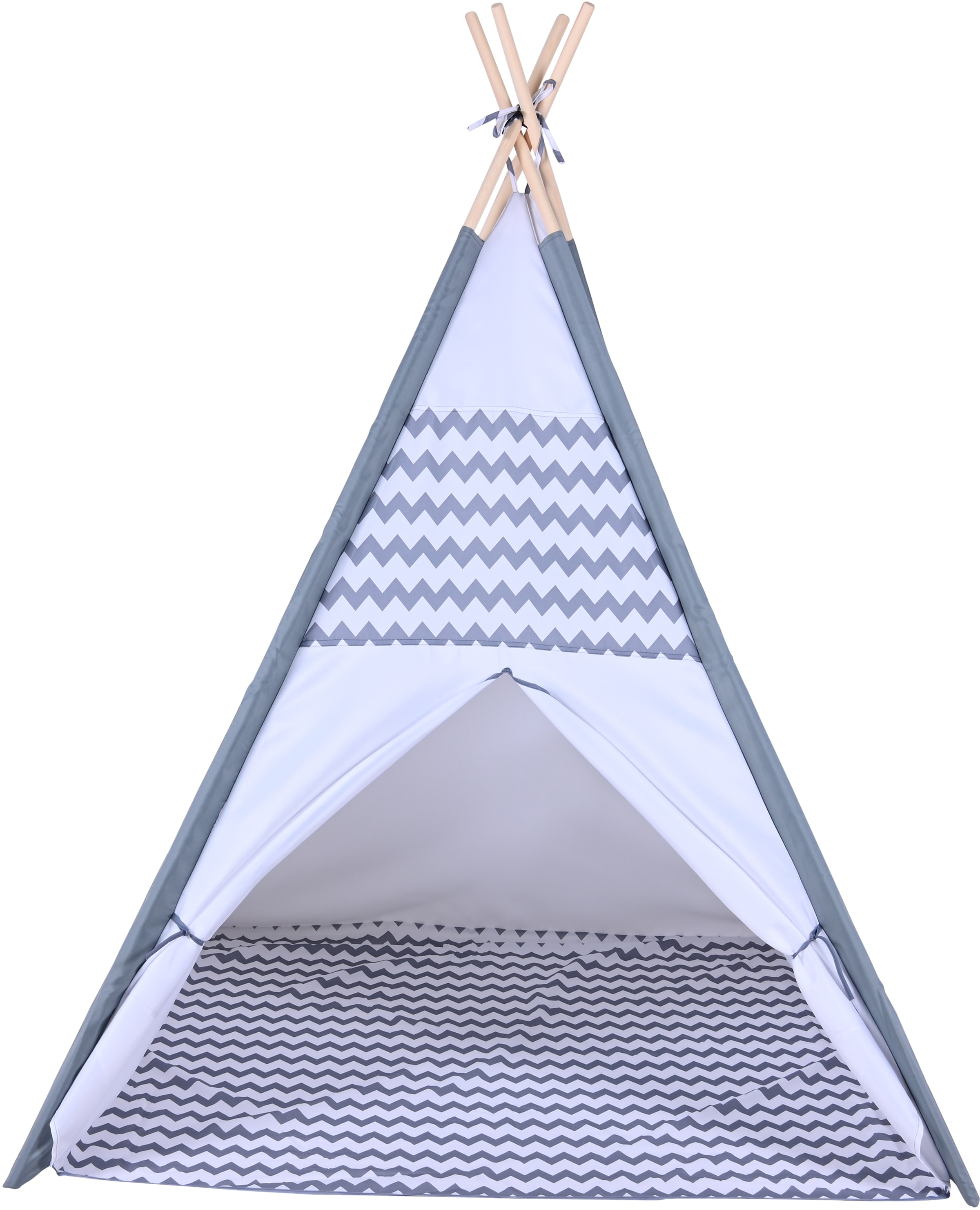 Knorrtoys® Spielzelt »Tipi Zickzack« mit Zeltstangen aus Holz