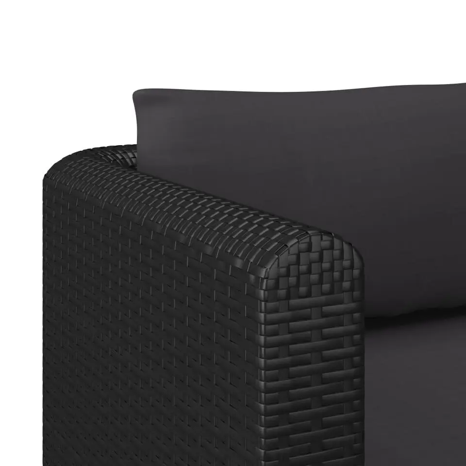 vidaXL - Tuinbank - Zwart - Poly rattan