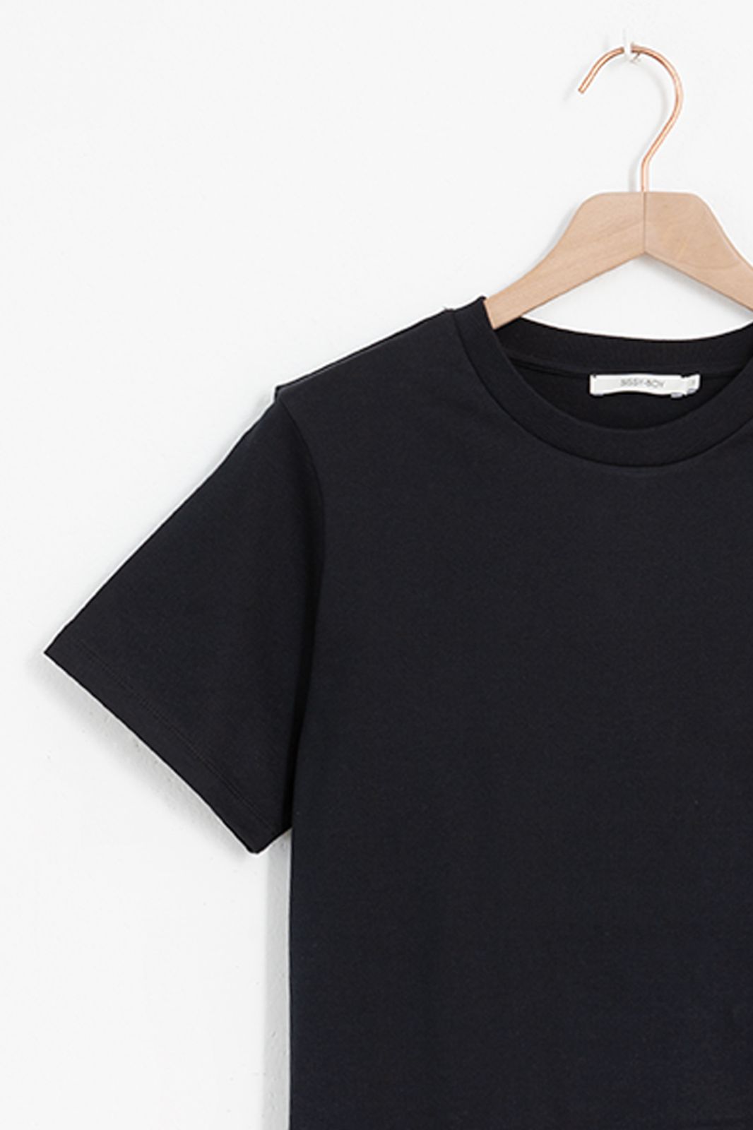 Zwart basic katoenen t-shirt