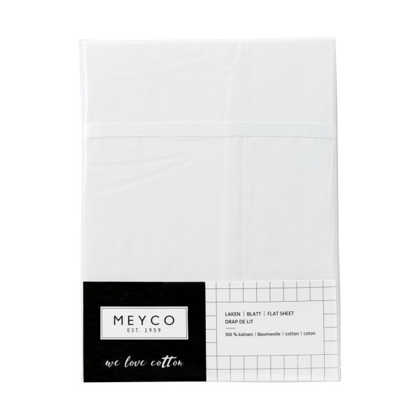 Meyco Ledikantlaken Wit Met Bies Wit 100 x 150 cm