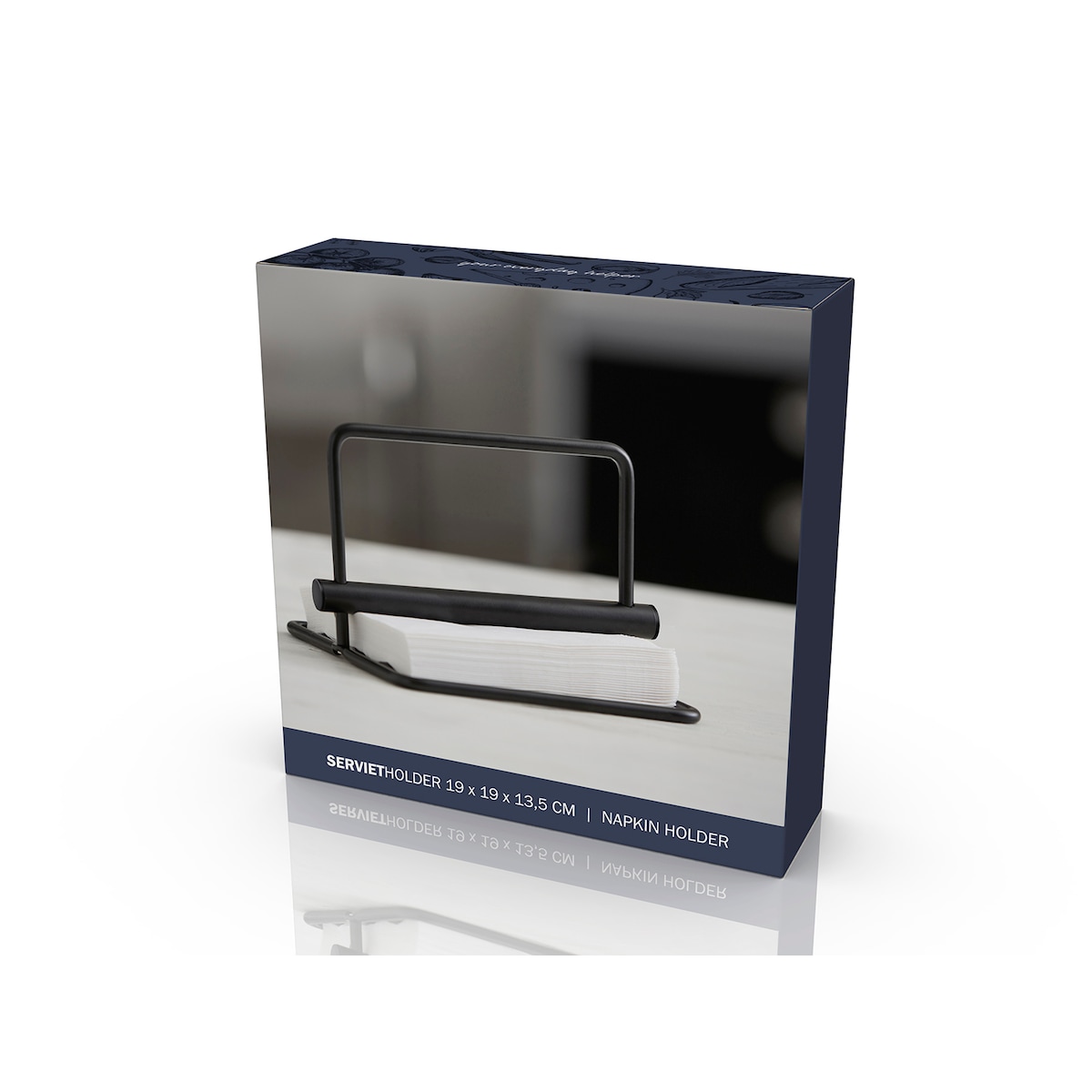 Funktion Napkin holder 19 x 19 x 12,5 cm Black