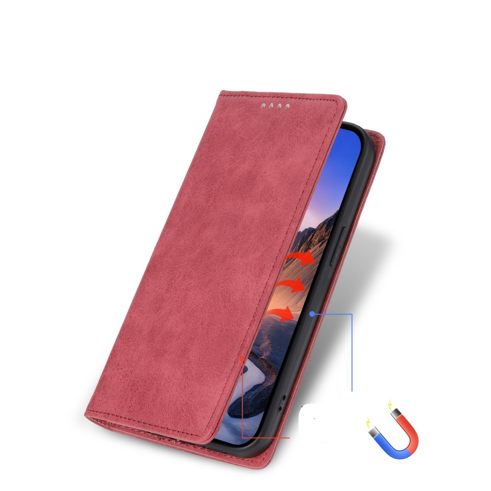 Samsung Galaxy S25 Ultra Leder Tasche Flip Wallet Etui mit Kartenfächern (RFID Schutz) - Rot