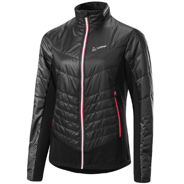 Veste ski de fond LÖFFLER W HYBRID JACKET PL60 BLACK/ROUGE RED