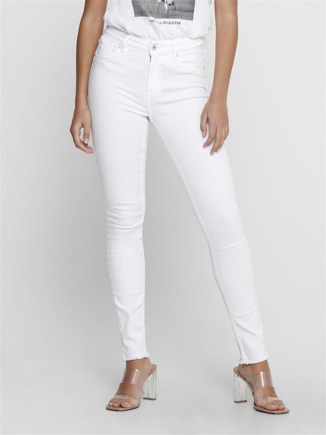 ONLBLUSH Mittlere Taille Skinny Fit Jeans White