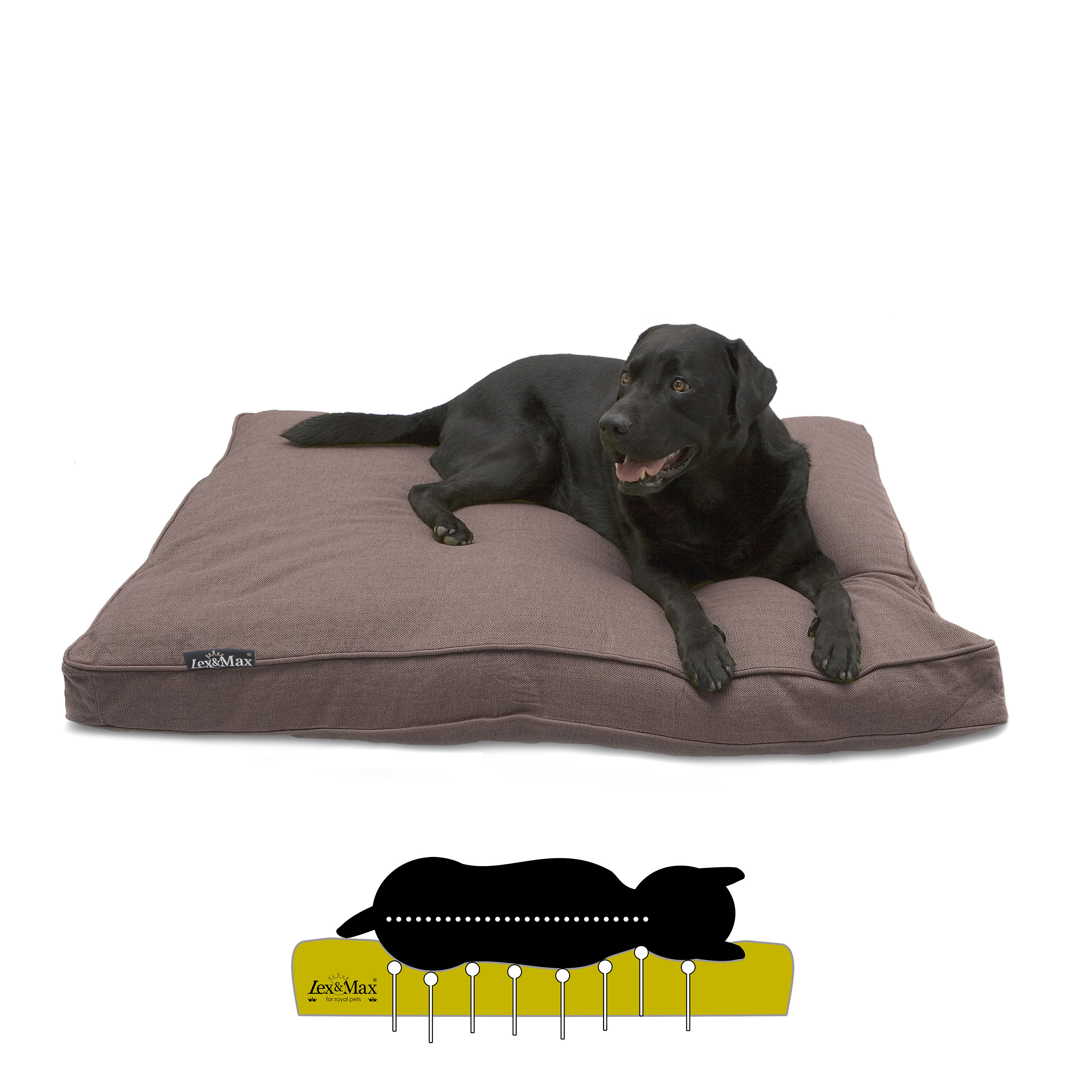 Lex & Max Maxima - Orthopedisch Benchkussen - Bruin - 65x90x16 cm - M