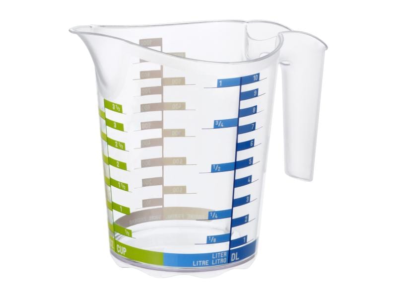 Rotho Messbecher Domino Dekor 10 dl, Transparent Mess-Becher